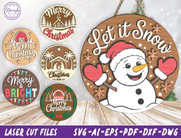Download Christmas Round Sign SVG Bundle - Christmas round sign svg bundle Collection