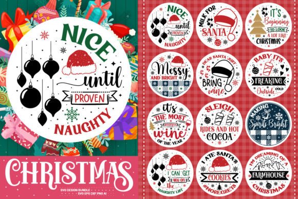 Download Christmas Round Sign Svg Bundle - Premium Resources