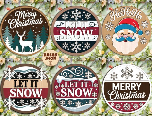 Download Christmas Round Sign SVG Bundle - Christmas round sign svg bundle Collection