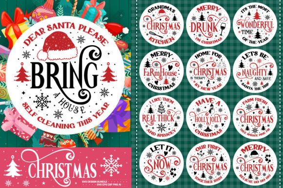Download Christmas Round Sign Svg Bundle - Christmas round sign svg bundle Collection