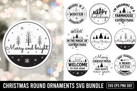 Download Christmas Round Sign SVG Bundle - Premium Resources