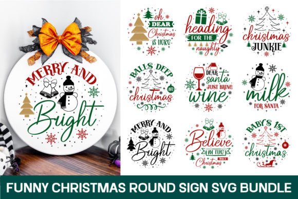 Download Funny Christmas Round Sign Svg Bundle 2 - Premium Bundle