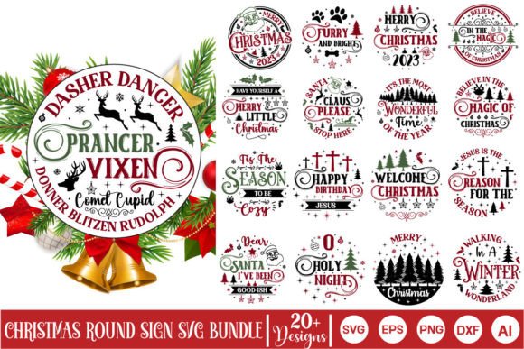 Download Christmas Round Sign SVG Bundle - Christmas round sign svg bundle Collection