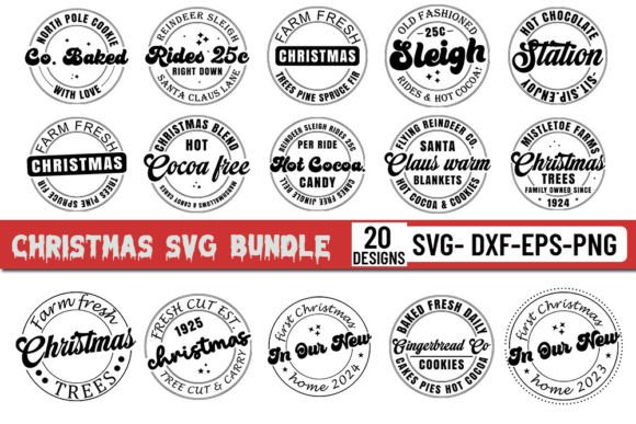 Download Christmas Round Sign Svg Bundle. - Premium Bundle